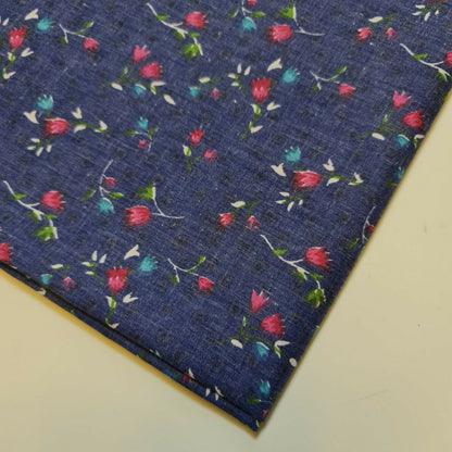 Vintage Japanese Floral Printed Polycotton Fabric – 58" Wide Soft Dress & Craft Material by the Metre