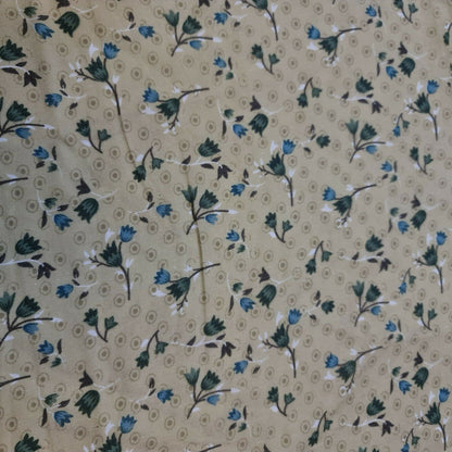 Vintage Japanese Floral Printed Polycotton Fabric – 58" Wide Soft Dress & Craft Material by the Metre