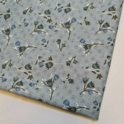 Vintage Japanese Floral Printed Polycotton Fabric – 58" Wide Soft Dress & Craft Material by the Metre