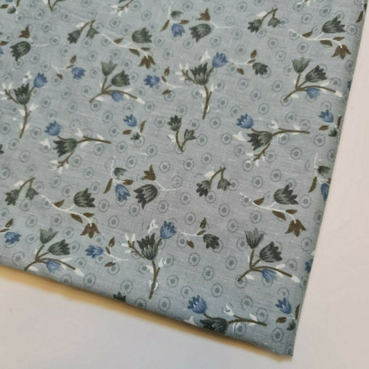 Vintage Japanese Floral Printed Polycotton Fabric – 58" Wide Soft Dress & Craft Material by the Metre