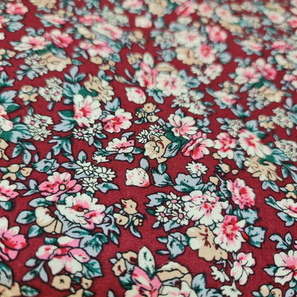 100% Cotton Poplin Floral Spring Bloom Print Fabric – 58" Wide Soft Dressmaking & Craft Material