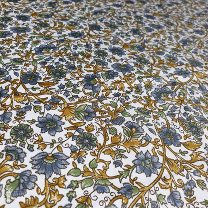Floral Silk Satin Printed Fabric – 58" Wide Soft Silky Dress & Drape Material by the Metre