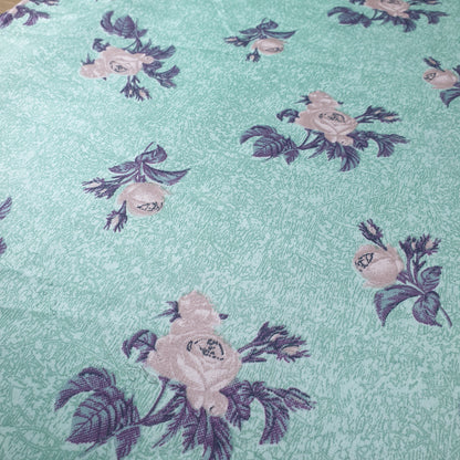 Floral Silk Satin Printed Fabric – 58" Wide Soft Silky Dress & Drape Material by the Metre