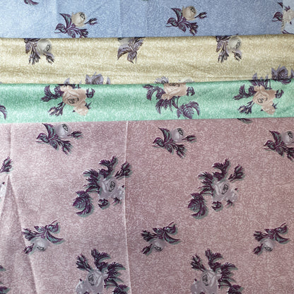 Floral Silk Satin Printed Dress Drape Fabric Material 58" By The Meter (colour 2)