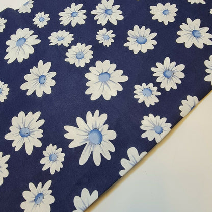 100% Cotton Poplin Daisy Flower Fabric Dress Craft Quilting Costume Material By The Meter