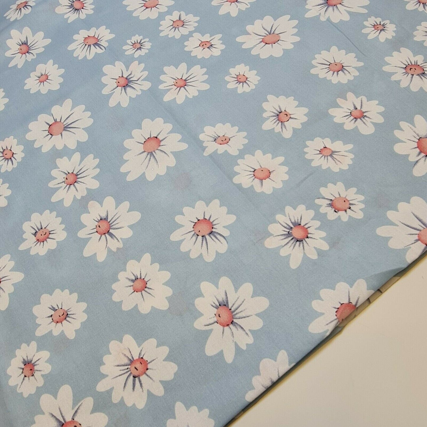 100% Cotton Poplin Daisy Flower Fabric Dress Craft Quilting Costume Material By The Meter
