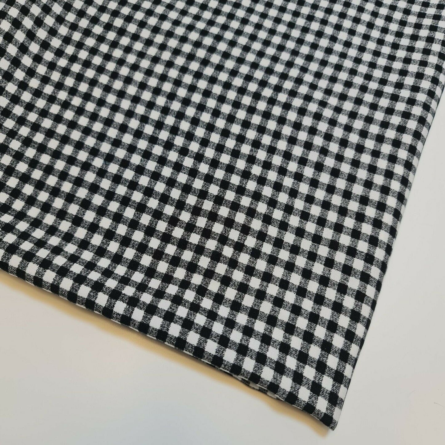 Viscose Fabric 1/8" Black Gingham Check Material Dress Craft Uniform Checked 58"