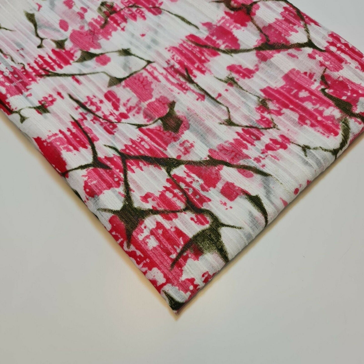 100% Cotton Organdy Stripe Print Fabric – 58" Wide Crisp Stiff Dressmaking, Curtain & Craft Material by the Metre