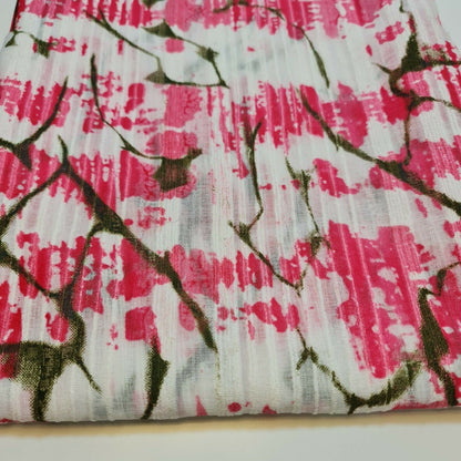 100% Cotton Organdy Stripe Print Fabric – 58" Wide Crisp Stiff Dressmaking, Curtain & Craft Material by the Metre