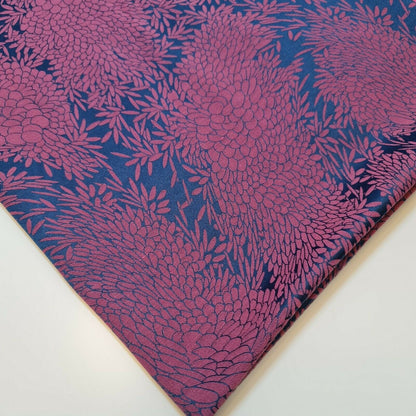Pink Blue Floral Jacquard Reverisable Craft Dress Curtain Fabric 58" By Meter