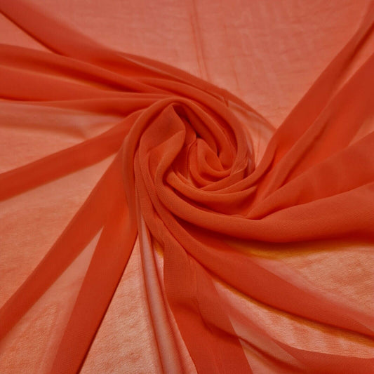 Plain Chiffon Sheer Soft Lightweight Polyester Crepe Fabric – 58" Wide Dress & Craft Material by the Mete