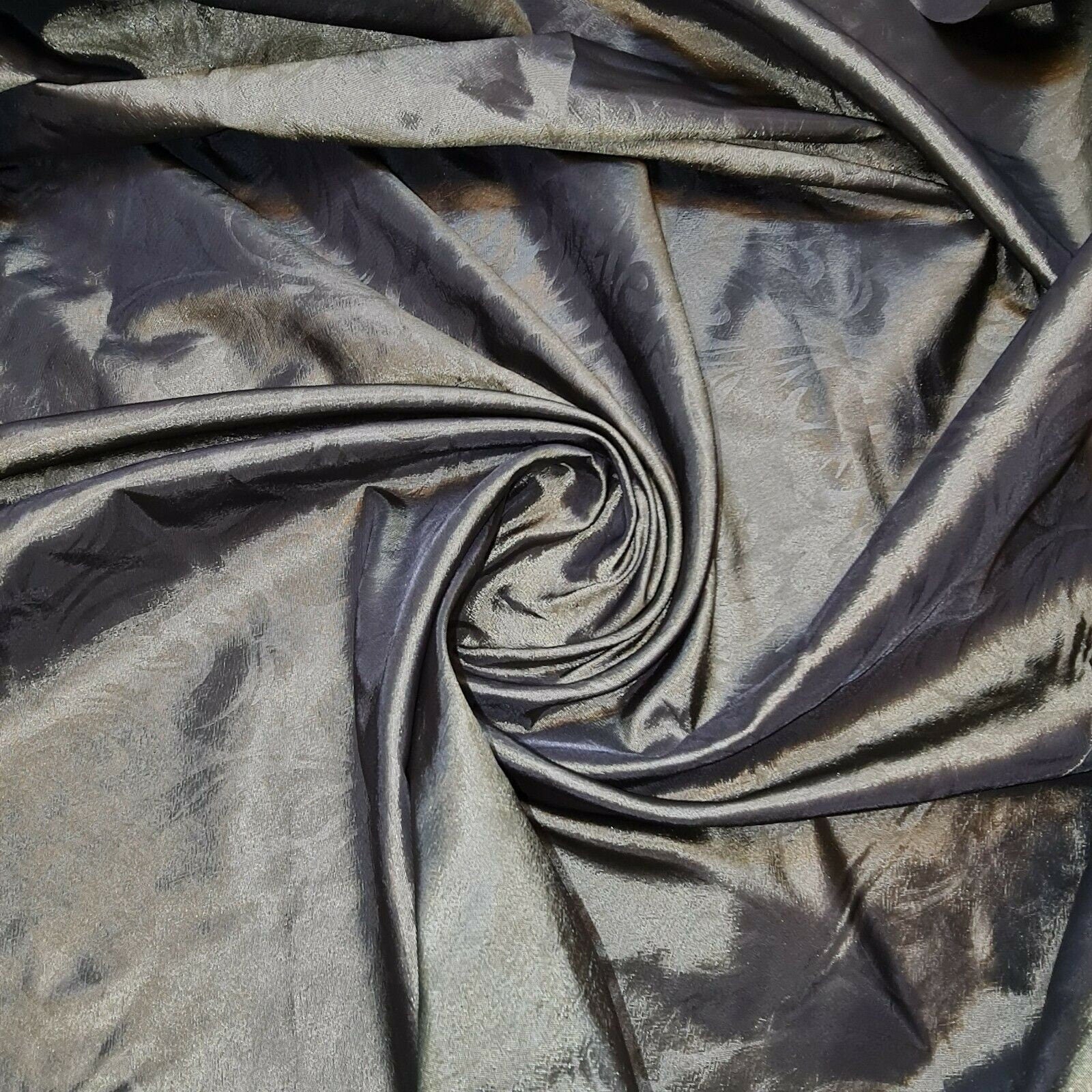 Embroidered & Self-Print Luxury Faux Silk Taffeta Fabric – 44