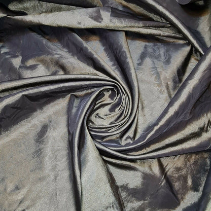 Embroidered & Self-Print Luxury Faux Silk Taffeta Fabric – 44" Wide for Dresses, Curtains & Cushions