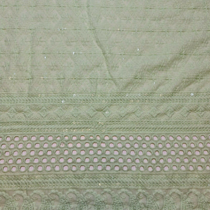 Mint New Cotton Lawn Soft Broderie Anglaise Embroidery Border Dress Craft Fabric 50"