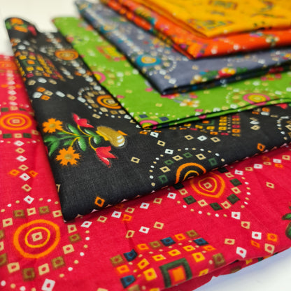 Cotton Indian Ethnic Rajasthani Print Suzani Rangoli Boho Banjara Fabric 44" (Colour - 6)