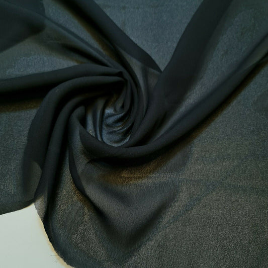 Plain Chiffon Sheer Soft Lightweight Polyester Crepe Fabric – 58" Wide Dress & Craft Material by the Mete