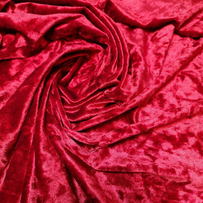 Crushed Velvet Stretch Velour Fabric – 58" Wide Plain Solid Colours Premium Material for Dresses, Crafts Projects