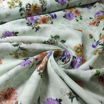 Digital Floral Print Polycotton Fabric – 44" Wide Soft Lightweight Dress & Craft Material