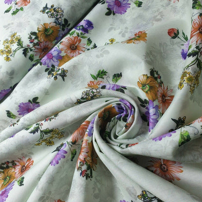 Digital Floral Print Polycotton Fabric – 44" Wide Soft Lightweight Dress & Craft Material
