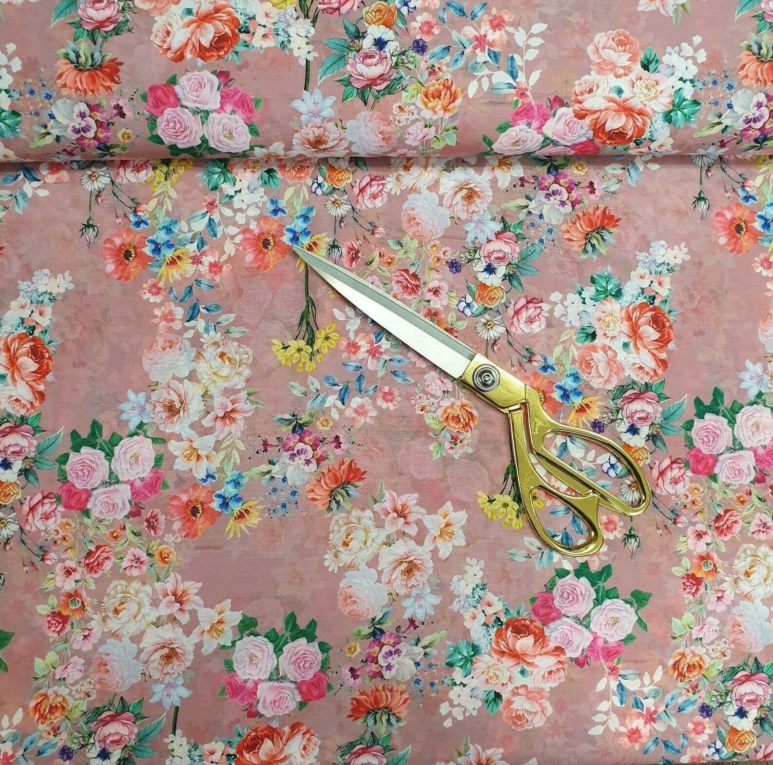 Digital Floral Print Polycotton Fabric – 44
