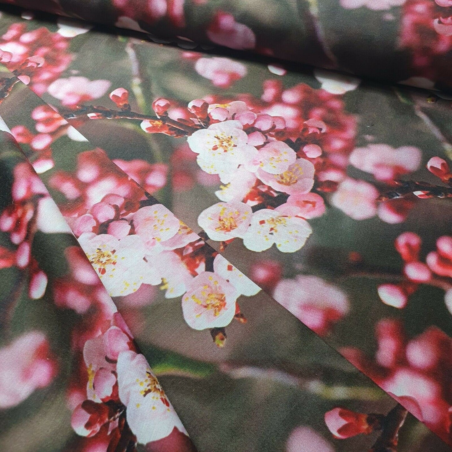 Digital Floral Print Polycotton Fabric – 44" Wide Soft Lightweight Dress & Craft Material