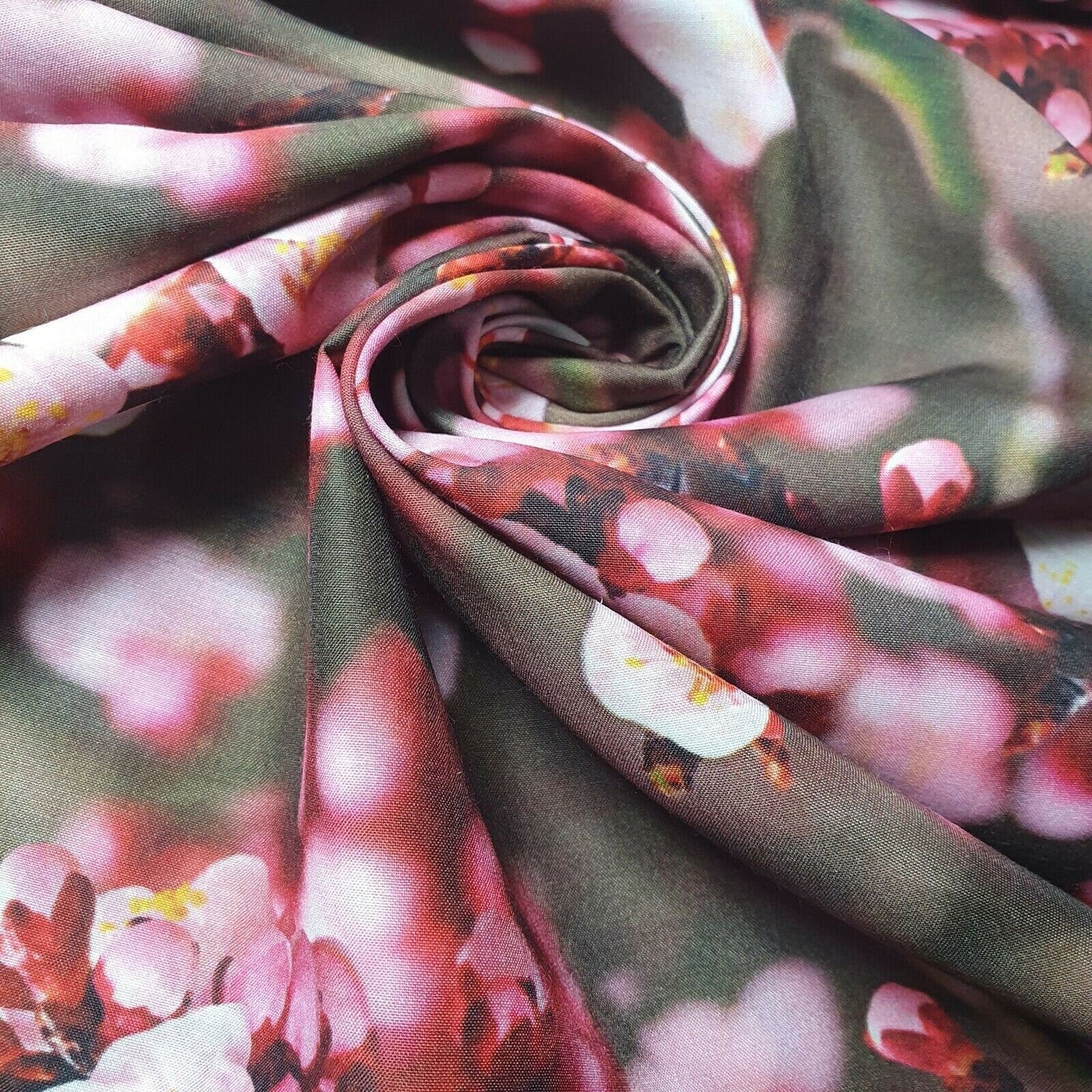Digital Floral Print Polycotton Fabric – 44" Wide Soft Lightweight Dress & Craft Material