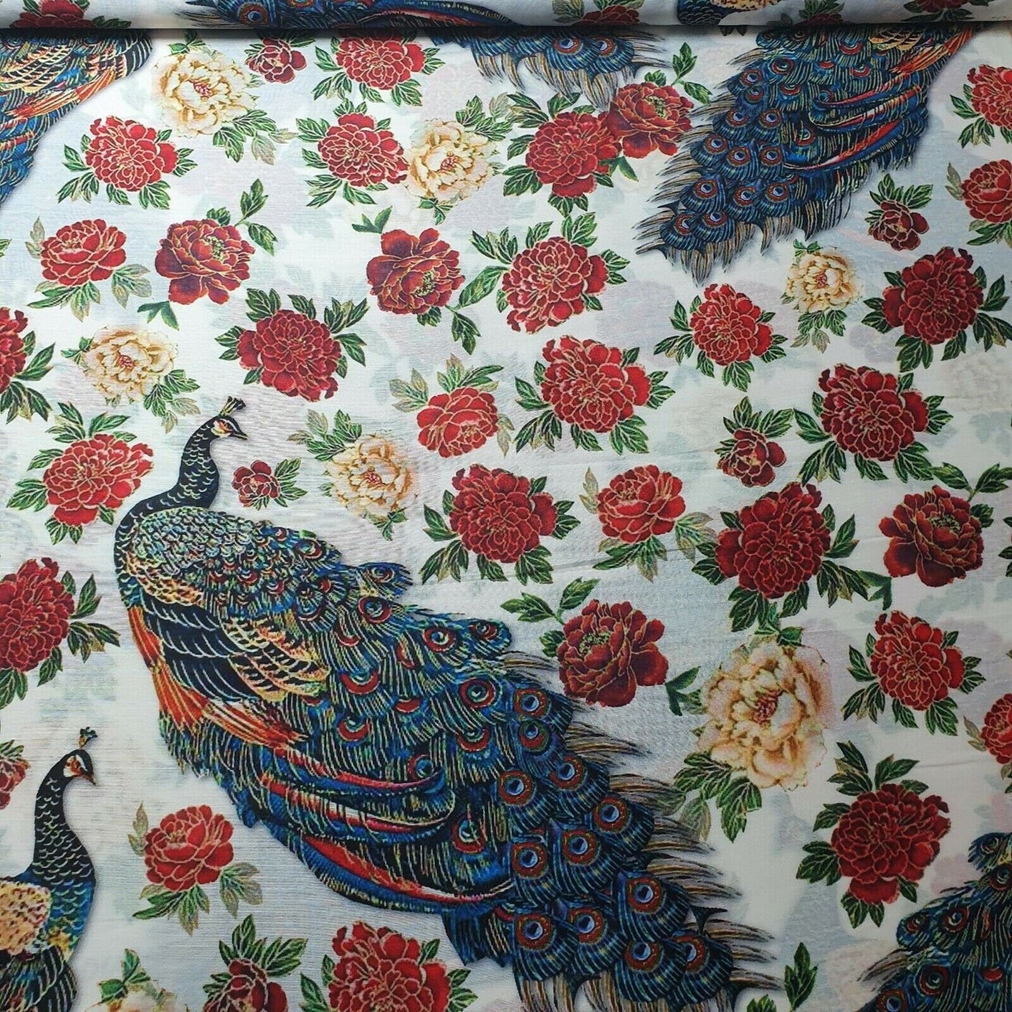 Digital Floral Print Polycotton Fabric – 44" Wide Soft Lightweight Dress & Craft Material
