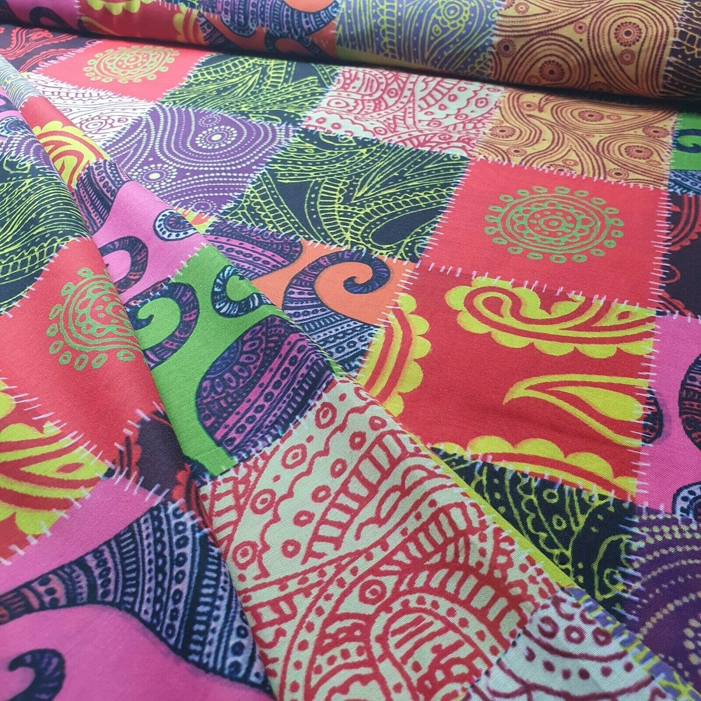 Digital Floral Print Polycotton Fabric – 44" Wide Soft Lightweight Dress & Craft Material