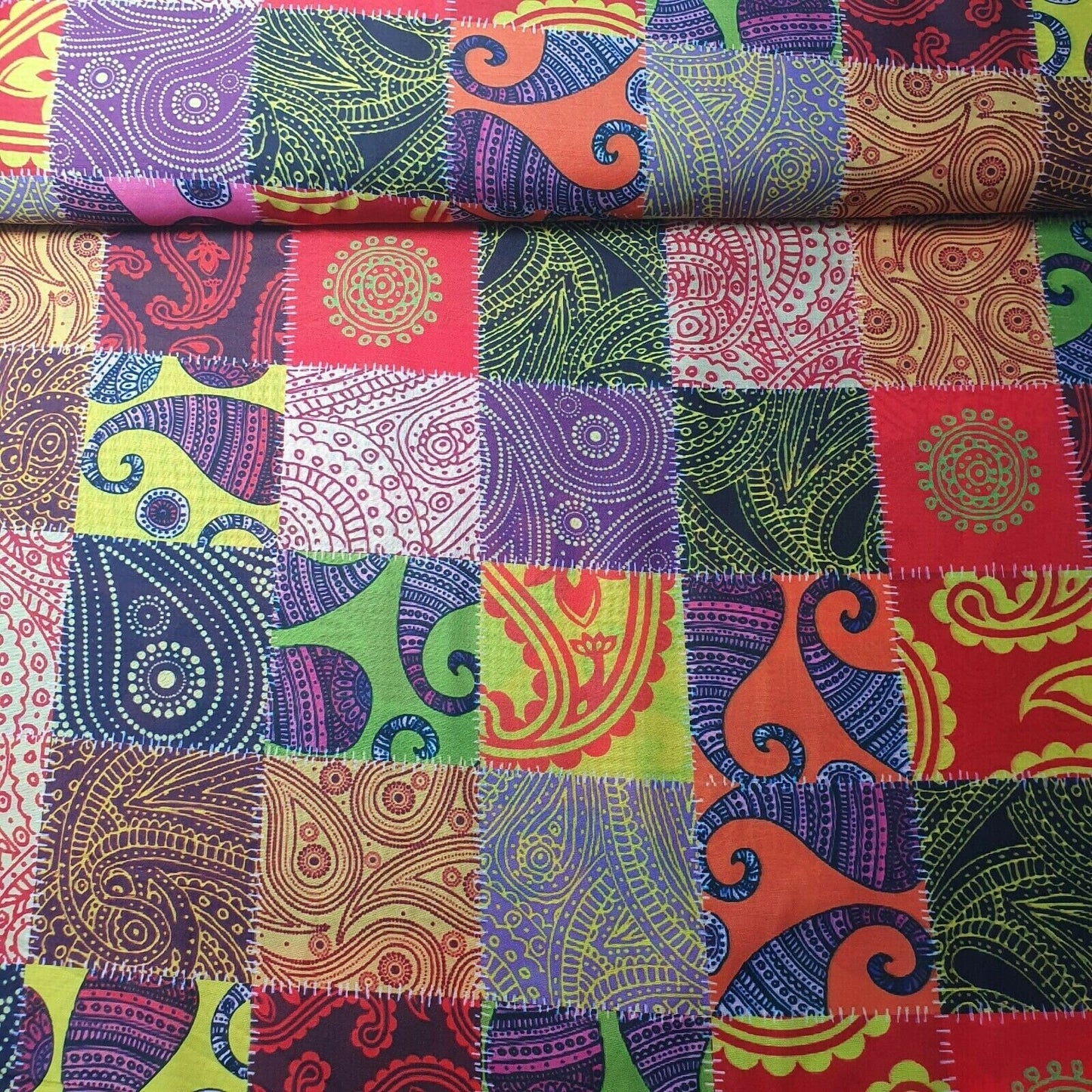 Digital Floral Print Polycotton Fabric – 44" Wide Soft Lightweight Dress & Craft Material