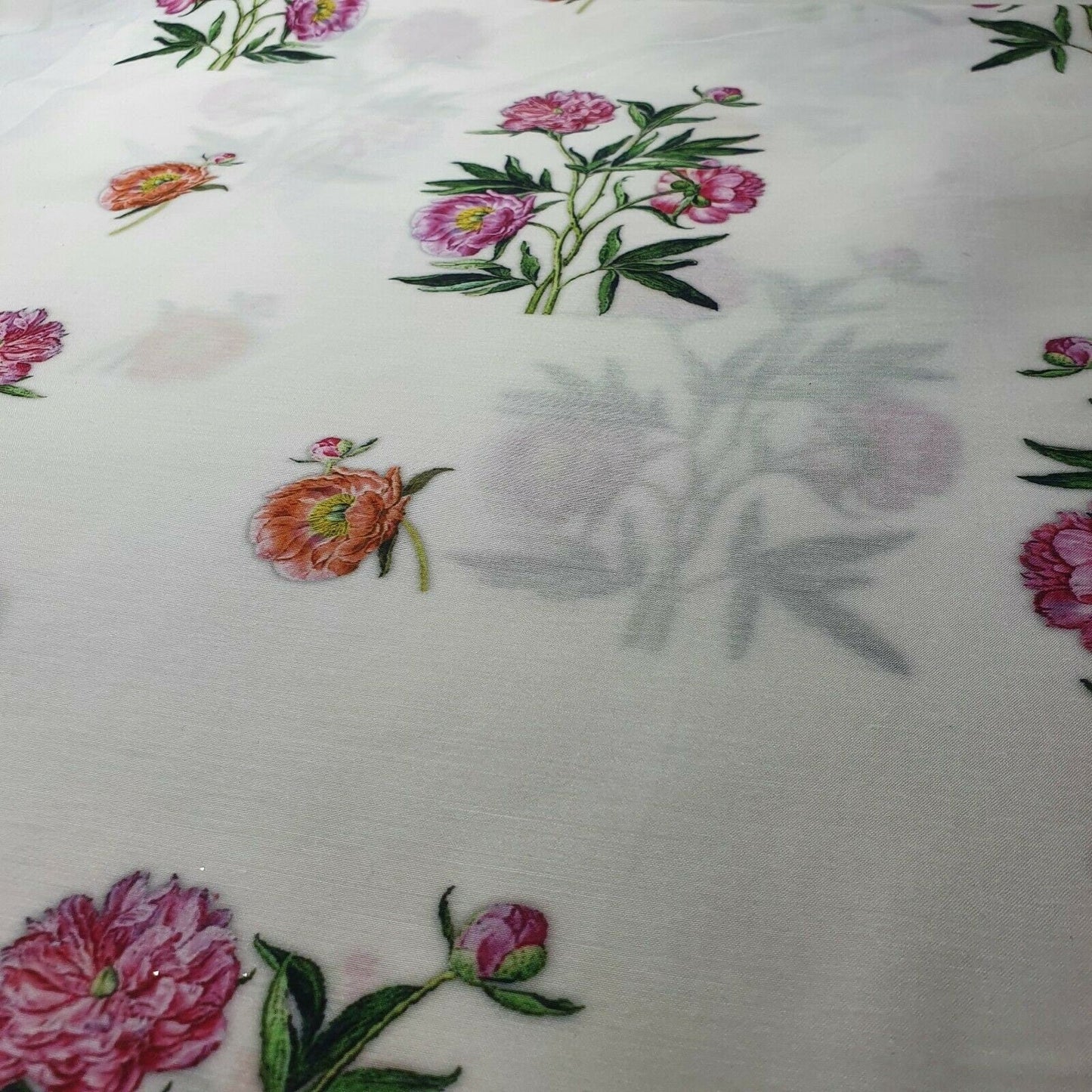 Digital Floral Print Polycotton Fabric – 44" Wide Soft Lightweight Dress & Craft Material