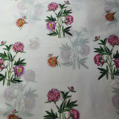 Digital Floral Print Polycotton Fabric – 44" Wide Soft Lightweight Dress & Craft Material