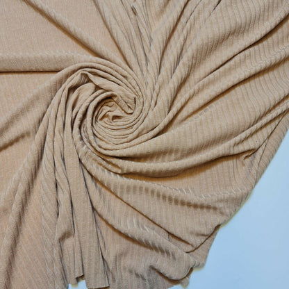 Ribbed Stretch Jersey Fabric – 58" Wide Viscose Polyester Spandex Blend – 4-Way Stretch Dress & Craft Material by the Metre