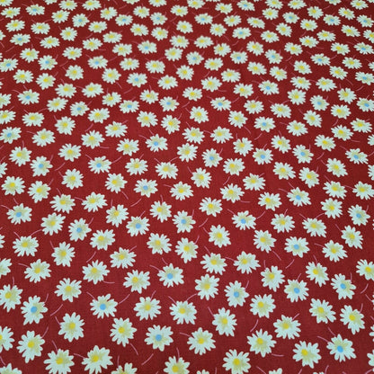 100% Cotton Poplin Daisy Daisy Flower Print Fabric Dress Craft Soft Fabric 58"