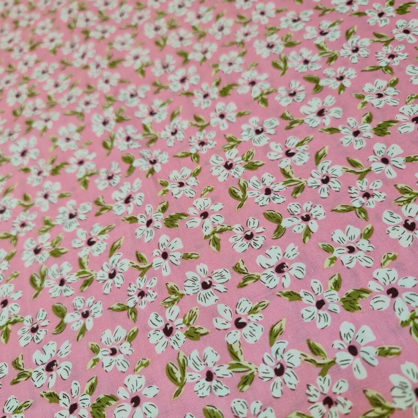 Spring Floral 100% Cotton Poplin Daisy Flower Print Fabric Dress Craft Soft Fabric 58" Meter