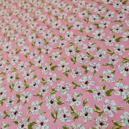 Spring Floral 100% Cotton Poplin Daisy Flower Print Fabric Dress Craft Soft Fabric 58" Meter