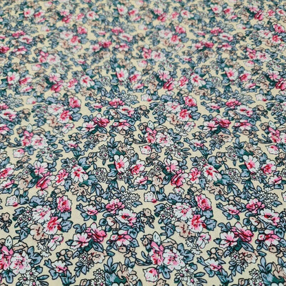 Wild Floral 100% Cotton Poplin Daisy Flower Print Fabric Dress Craft Soft Fabric 58"