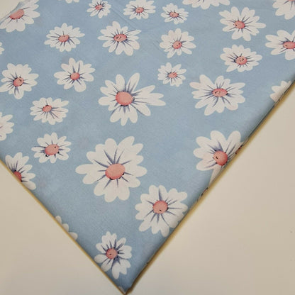 100% Cotton Poplin Daisy Flower Fabric Dress Craft Quilting Costume Material 58" By The Meter (Print -5)