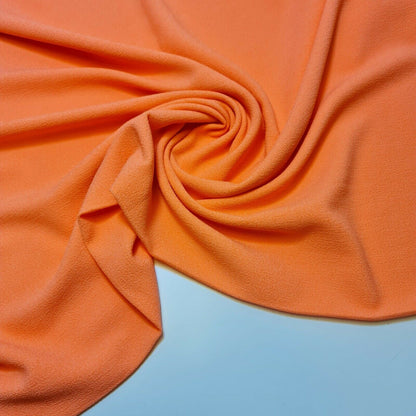 Neon Coral Poly Crepe Fabric – Dress, Decoration & Drape Material, 58" Wide by the Metre