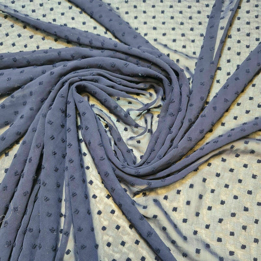 Plain Soft Crepe Dobby Chiffon Fabric – 58" Wide Lightweight Sheer Drape Dress & Craft Material by the Meter