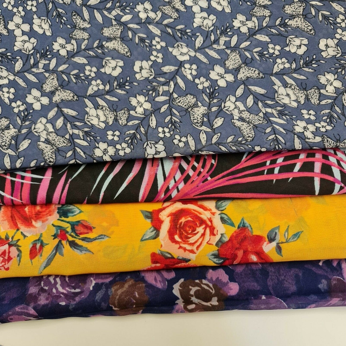 Floral, Polka, Animal & Paisley Printed Fabric – 58" Wide Georgette, Chiffon & Crepe Dress Material