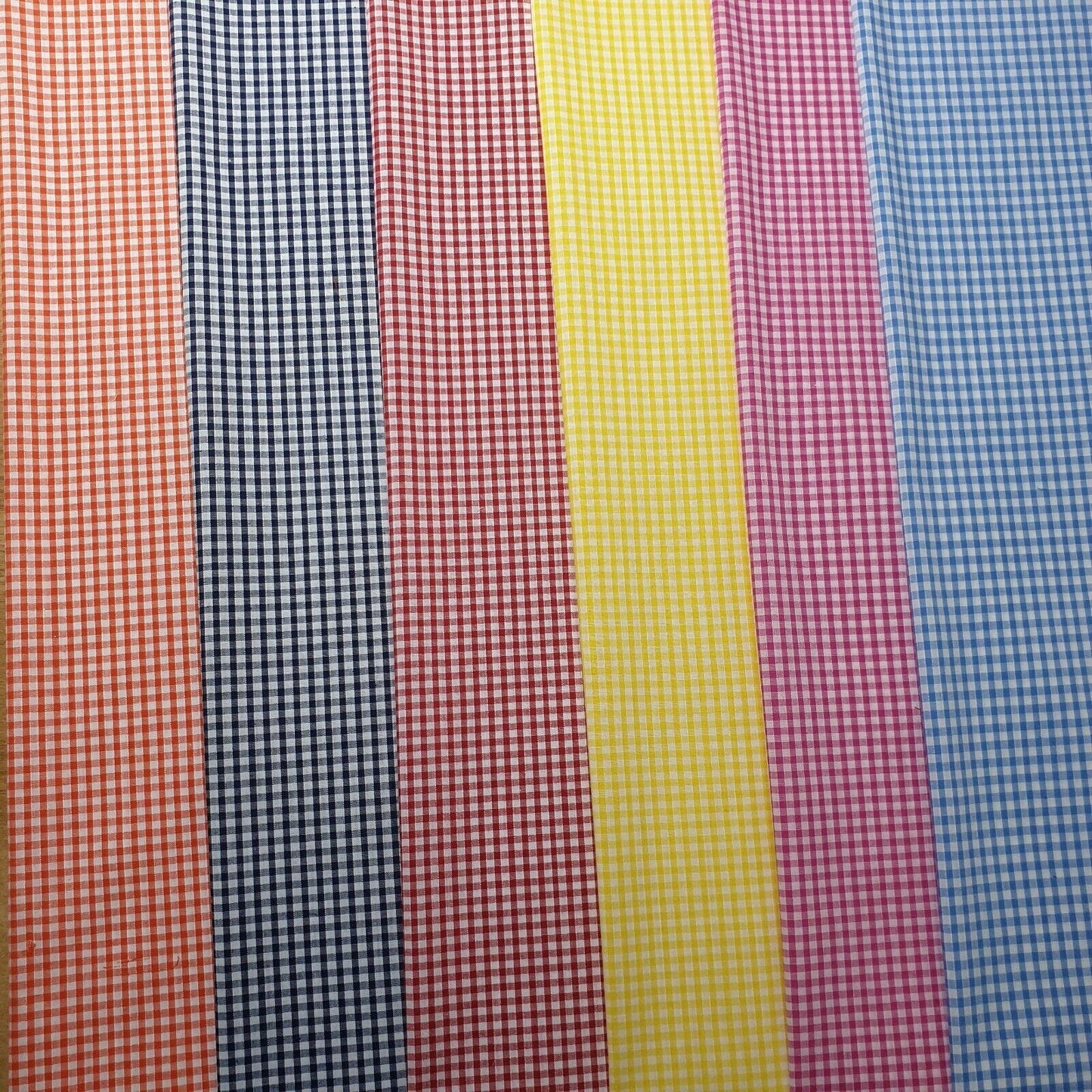 Polycotton Gingham Check Fabric – 1/8", 1/4", 1" Checks | Dress, Craft & Uniform Material (44” Wide, Sold by the Meter)