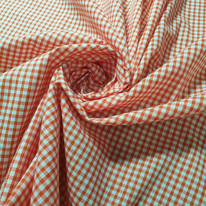 Polycotton Gingham Check Fabric – 1/8", 1/4", 1" Checks | Dress, Craft & Uniform Material (44” Wide, Sold by the Meter)