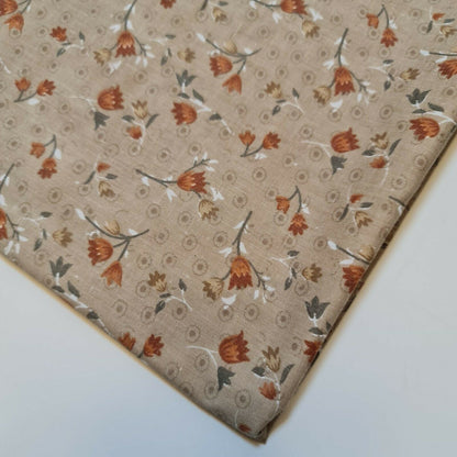 Vintage Japanese Floral Printed Polycotton Fabric – 58" Wide Soft Dress & Craft Material by the Metre
