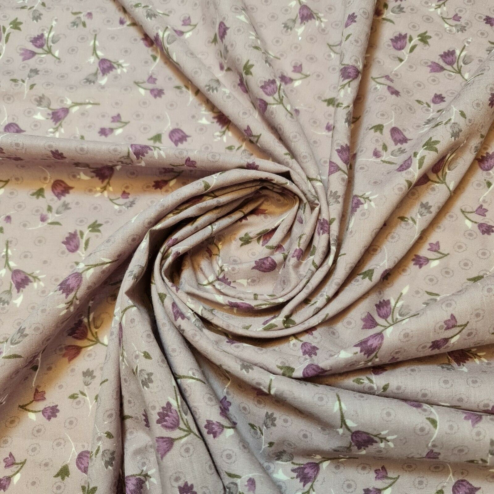 Vintage Japanese Floral Printed Polycotton Fabric – 58