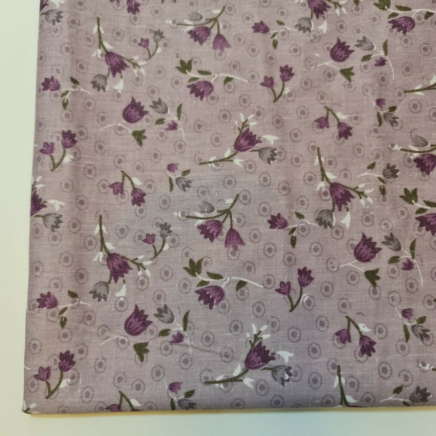 Vintage Japanese Floral Printed Polycotton Fabric – 58" Wide Soft Dress & Craft Material by the Metre