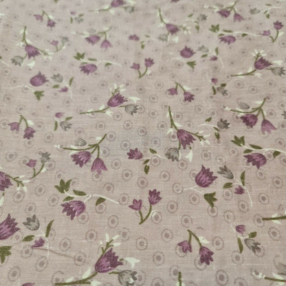 Vintage Japanese Floral Printed Polycotton Fabric – 58" Wide Soft Dress & Craft Material by the Metre