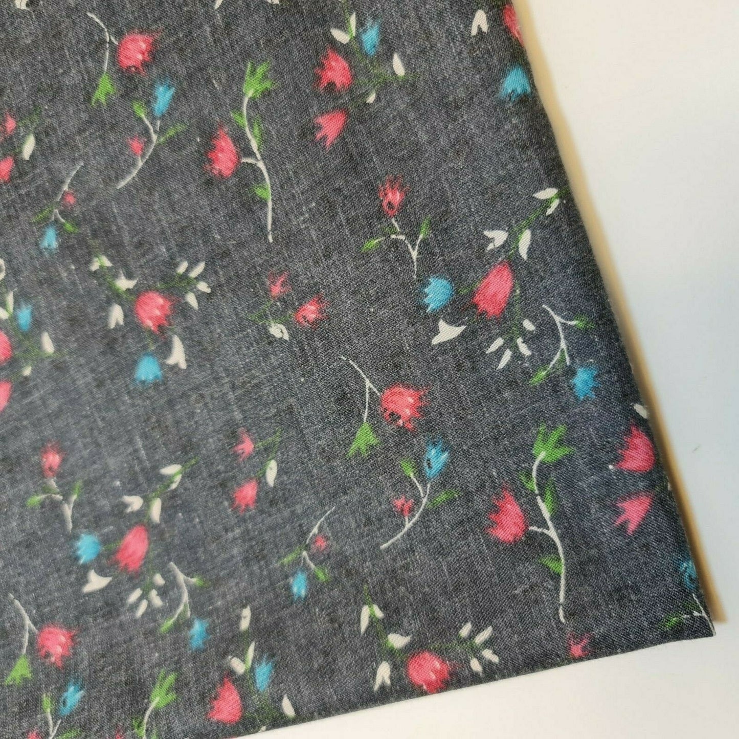 Vintage Japanese Floral Printed Polycotton Fabric – 58" Wide Soft Dress & Craft Material by the Metre