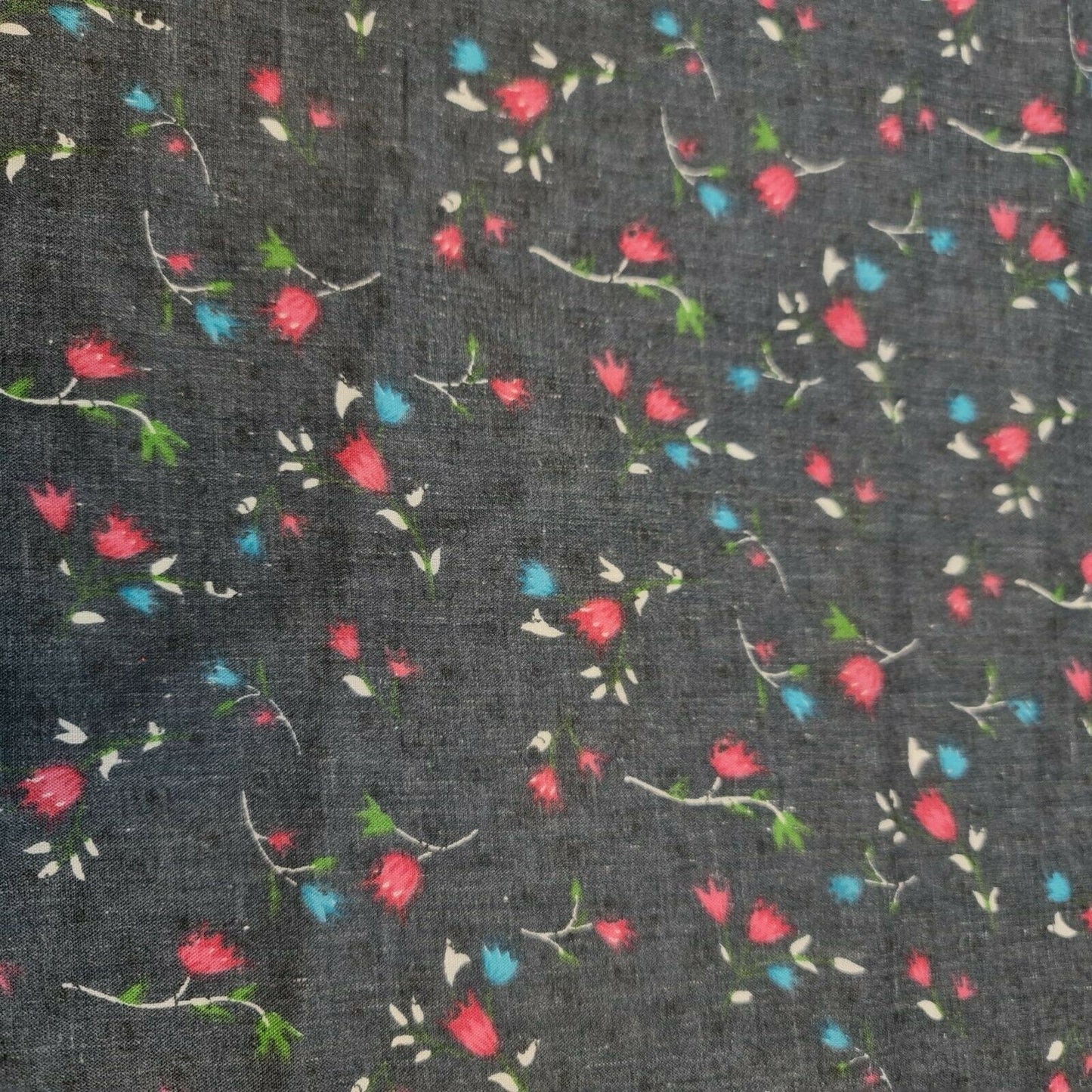 Vintage Japanese Floral Printed Polycotton Fabric – 58" Wide Soft Dress & Craft Material by the Metre