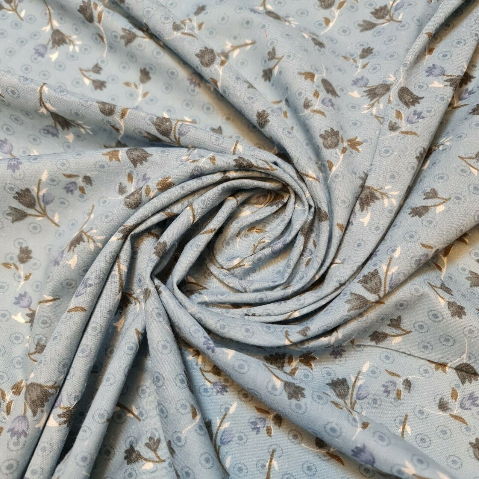 Vintage Japanese Floral Printed Polycotton Fabric – 58
