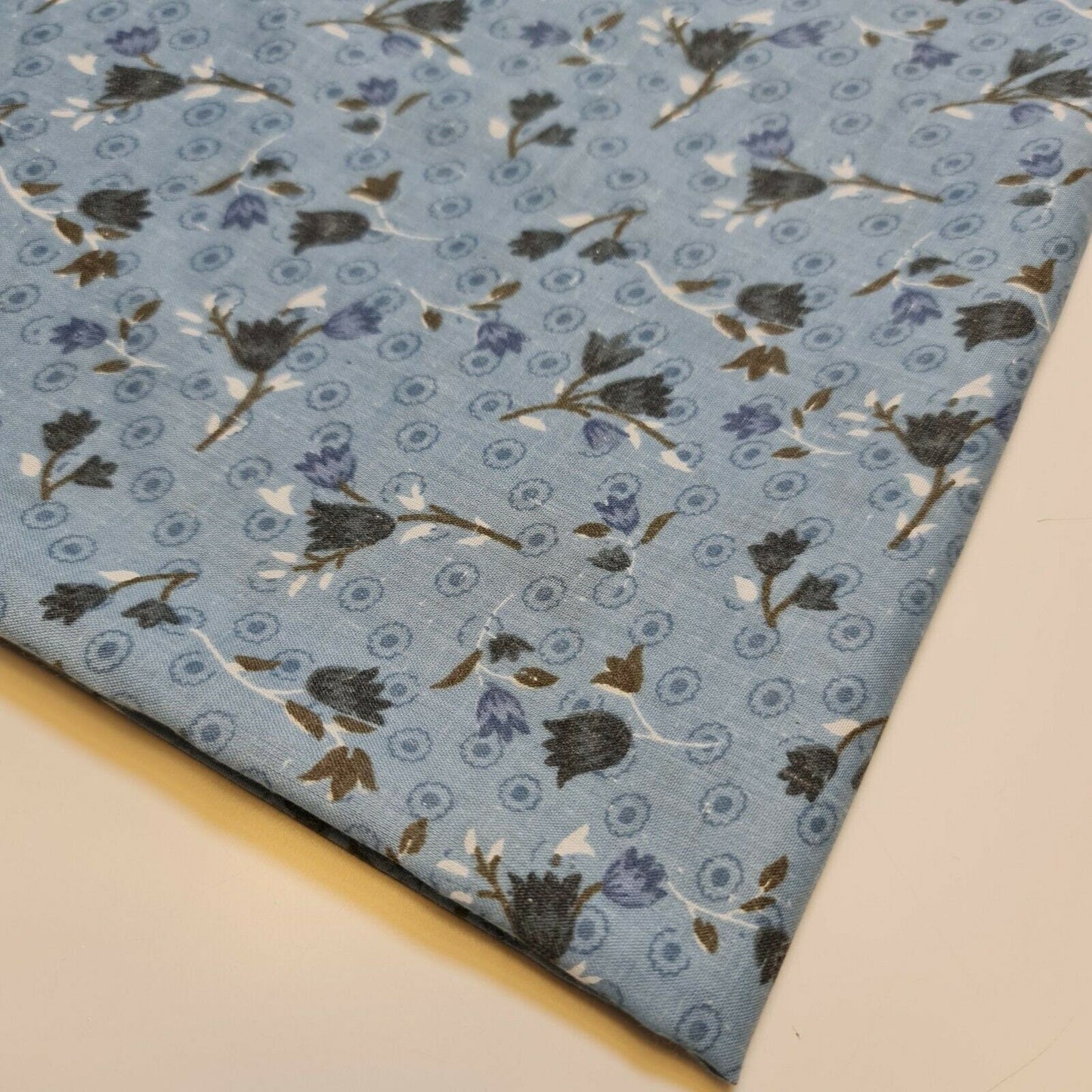 Vintage Japanese Floral Printed Polycotton Fabric – 58" Wide Soft Dress & Craft Material by the Metre